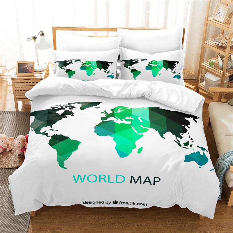 Bedding Set Colour Map Duvet Cover Set 3d Queen Bedding Bed Linen Fashion Duvet Cover Bedroom Hotel Comforter Bedding Sets