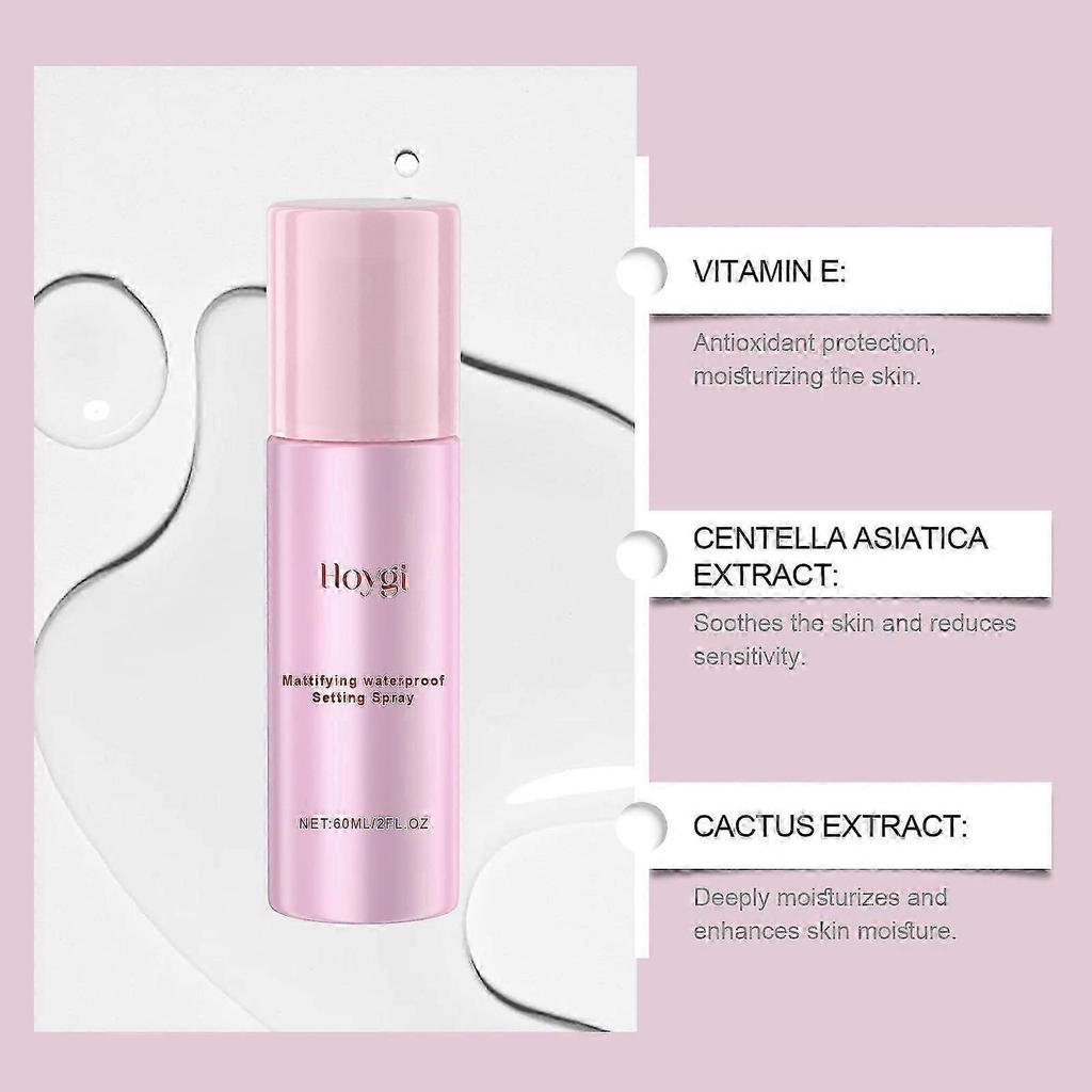 Mattifying Waterproof Setting Spray for Long Lasting Face Makeup, Lightweight Matte Finishing Fixing Spray, Oil Control Hydrating Make Up Spray Less