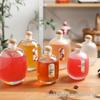 Frosted Leak-Proof Glass Wine Bottle with Large Belly Design