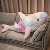 Kawaii Rainbow Colorful Plushie Shark Toys Sleeping Pillow Fish Back Cushion Doll Appease Baby Toy For Children Christmas Gifts