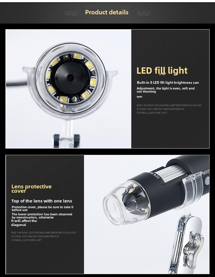 USB-Handmikroskop 1600X Biologische Lupe