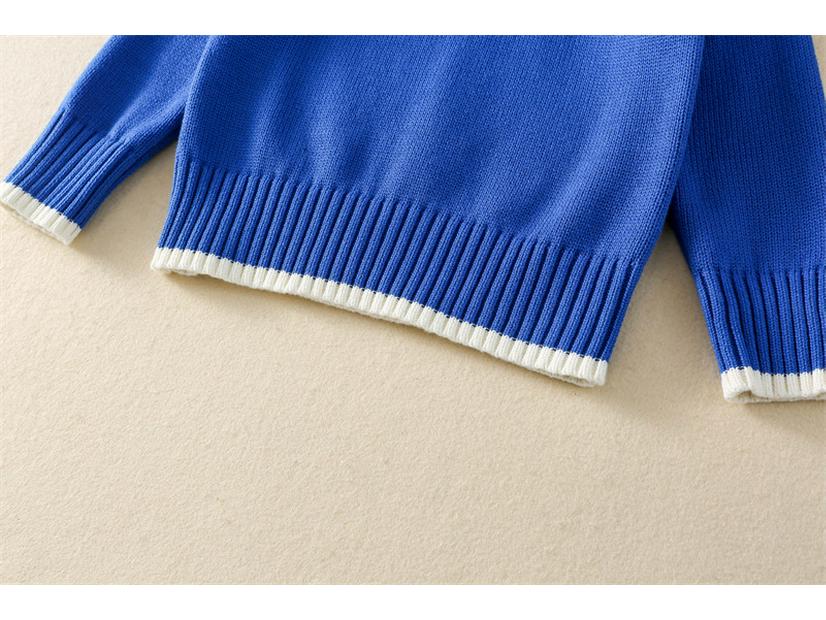 2025 Kids' Fake Cardigan Round Neck Sweater - Spring/Autumn/Winter, Korean Style Parent-Child Outfit