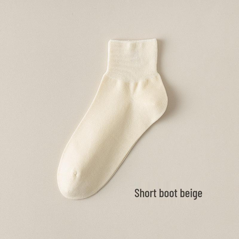 Women's Pure Cotton Short Socks - Lightweight, Breathable, Sweat-Absorbent, Solid Color (Spring/Summer)