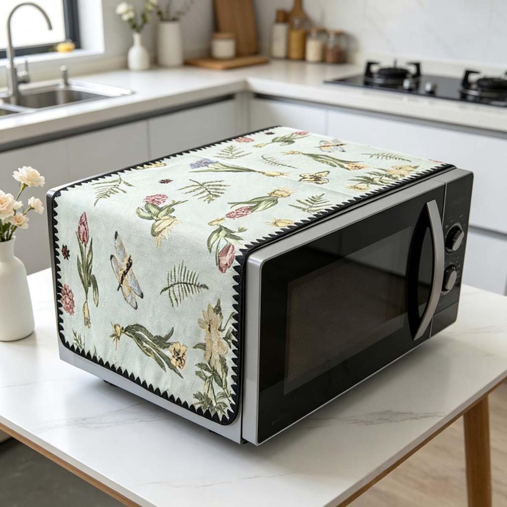30x90cm Dust Resistant Cotton Linen Microwave Cover Household Linen Cloth