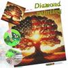 DIY Diamond Painting Canvas Kit for Adults American Flag Tree Colorful Rhinestone Craft for Stress Relief Living Room Wall Decoration Gift