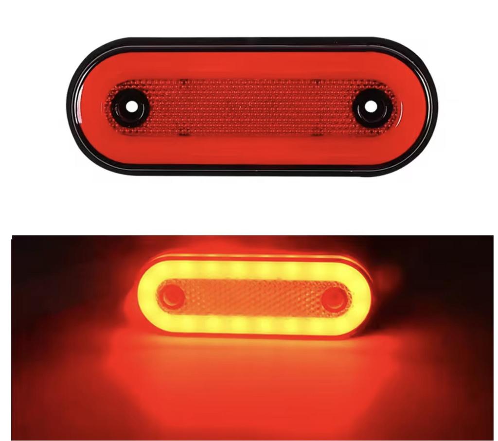 High-Quality 12V Oval LED Truck Side Signal Lights, 24V Compatible Indicators