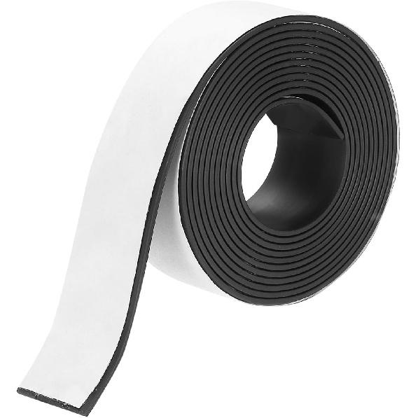 MECCANIXITY Magnetic Strip 16.4 Feet X 3/8" Width X 1/16" Thick Magnetic Tape Labels Stickers Self Adhesive for Whiteboards Refrigerator and DIY