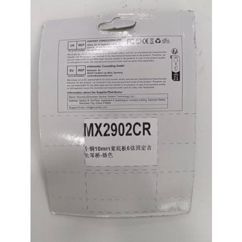 Musiclily Ultra Brass Guitar Single Bridge, Hardtail Bridge with 6 Independent Saddles, 10mm Wide, for Electric Guitars, Chrome