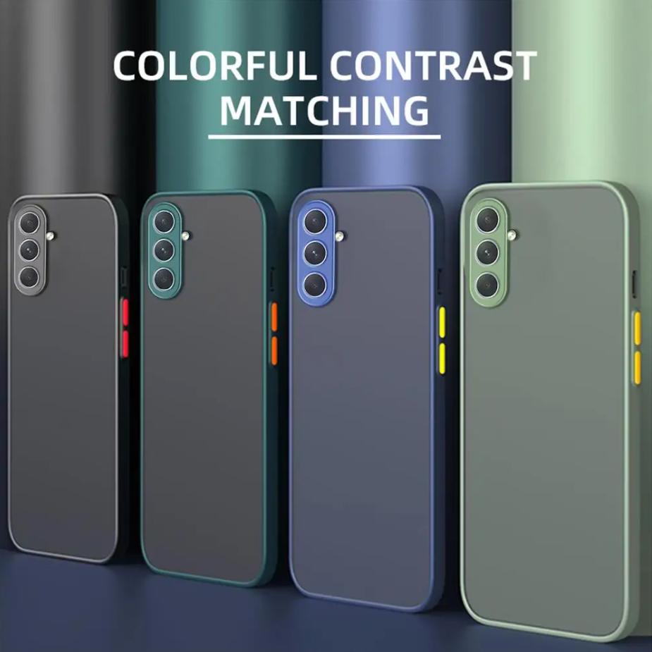 Custodia Rigida Opaca Antiurto Per Samsung Galaxy S25 S24 Ultra S23 FE S22 S21 Note 20 10 Plus S20 Edge Cover Bumper Armatura