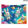 Colorful Space Rabbit Pattern Home Decor Tapestry, Wall Hanging, Decorative RV Wall Cloth.XGT0914259