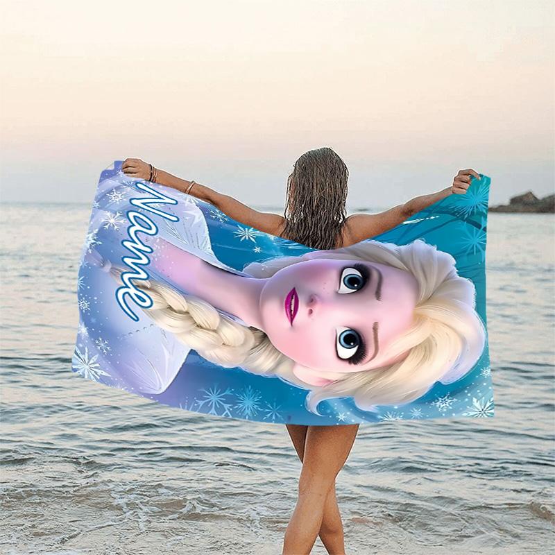 1pc Frozen8 Beach Towel with Custom Name, Beach/Swimming/Bath/Picnic/Camping Towel, Suitable for Seaside Beaches