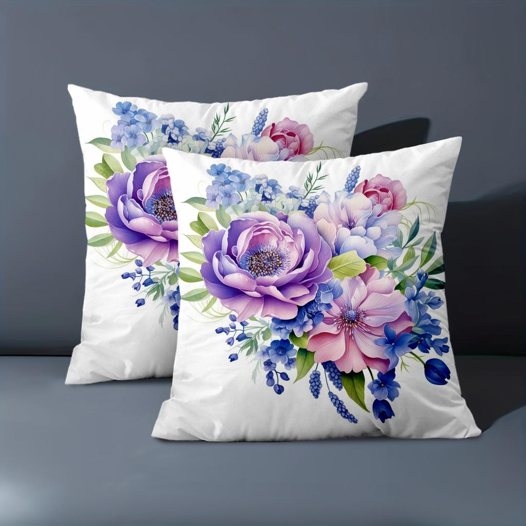 1 Pieces Floral Patterned White Throw Pillow Decor Accent Polyester pillowcase, sofa decorative cushion cov Headboard Pillow