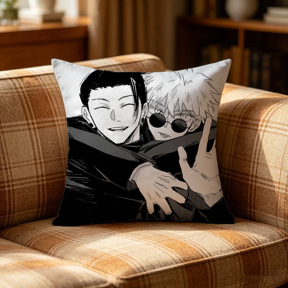 Satoru Gojo And Suguru Geto Pillow Case Pattern Printed Pillowcase For Living Room Sofa Cushion Cover