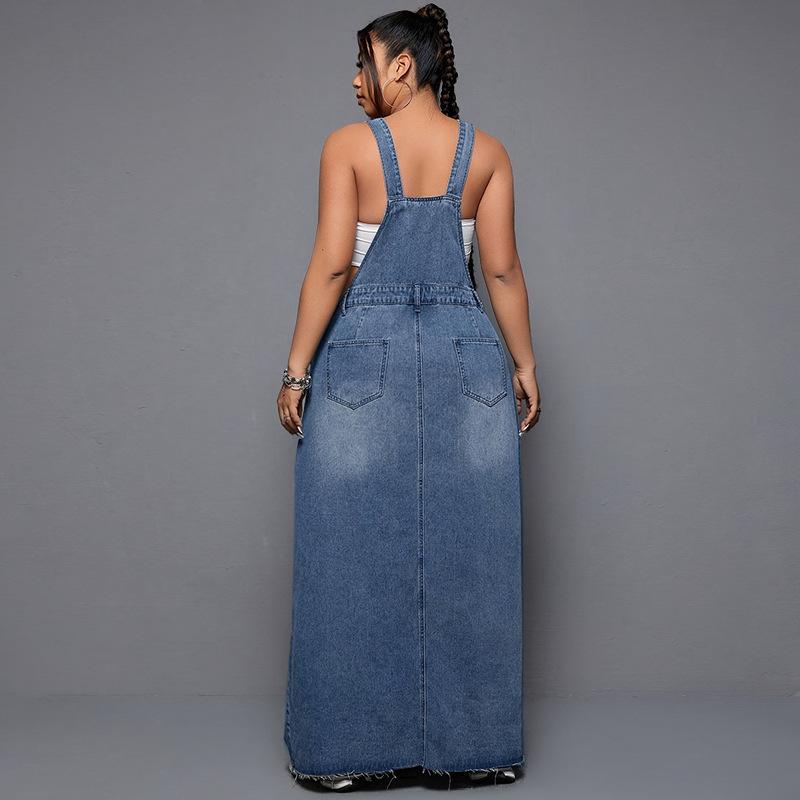 Große Damengrößen Neue Denim Cool Spicy Trägerrock