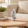 3D-gedruckte Skulptur-Figuren von Vater und Sohn, die sich umarmen, Matt-weiße Heim-Tischdekoration, Sentimentales Geschenk für Papa vom Sohn zum Vatertag,