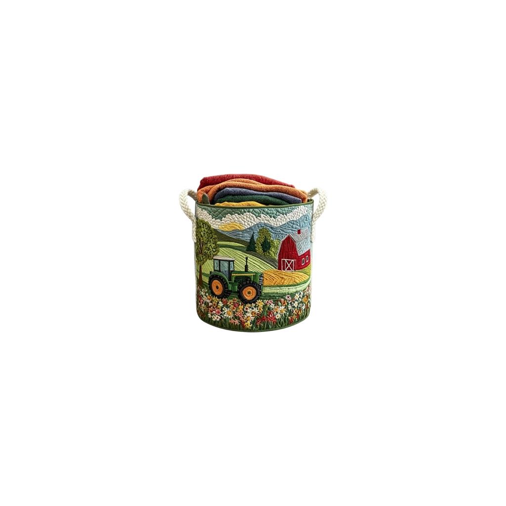 Cesto porta biancheria trapuntato con motivo a pecore e floreale 50x70cm Grande capacità Contenitore organizer pieghevole con manici per uso domestico