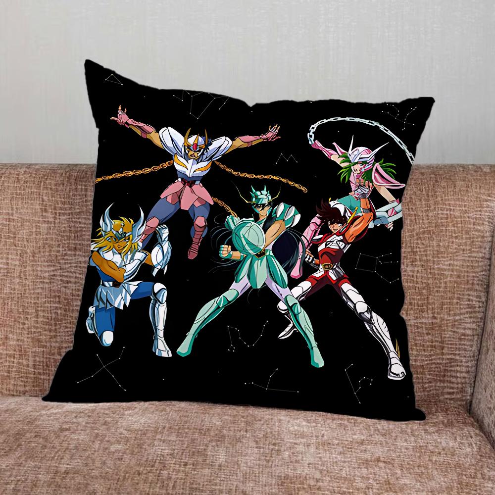 S-Saint Seiya Knights Zodiac Pillow Case For Home Bedroom Car Office Decoration Living Room Sofa Cushion Cover Suitable