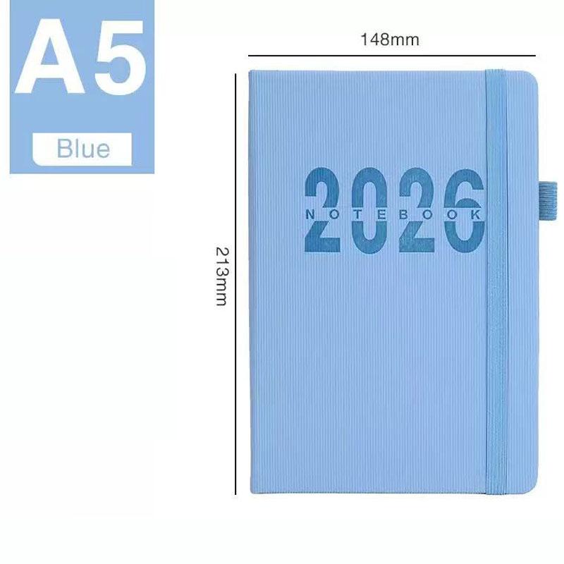 Colorful 2026 A5 Planner Notebook | 400 Pages Thick Paper Daily Schedule Book | Hardcover Agenda for Office & Students