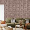 Polynesian Geometric Pattern Orange Wallpaper 50x1000