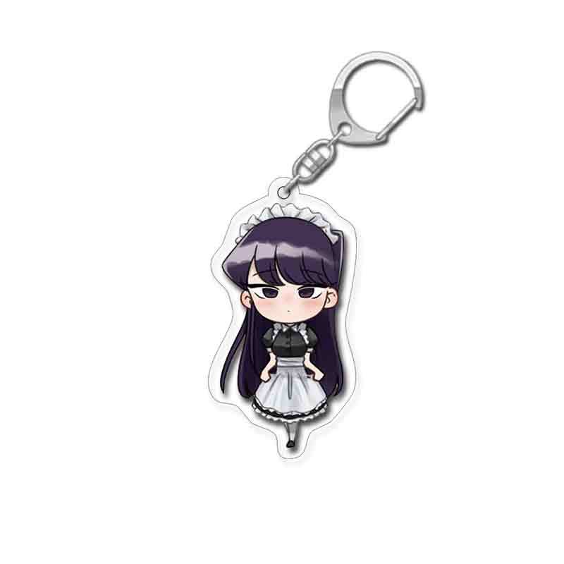 Anime Keychain Komi San Wa Komyushou Desu Women's Komi Shoko Keyring Men's Acrylic Accessories Cute Kawaii Couple Pendant Gift