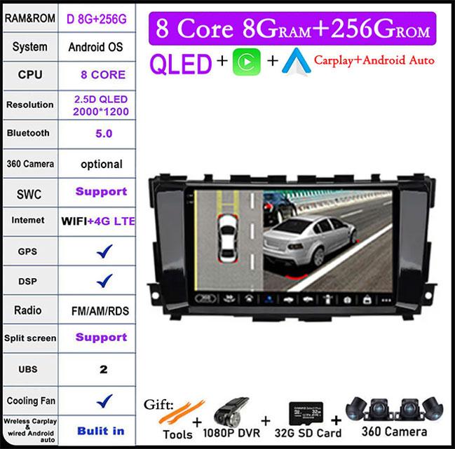 Android 14 For Nissan Teana 3 Altima 5 L33 2013-2020 Car GPS Radio Multimedia Video Player GPS Navigation