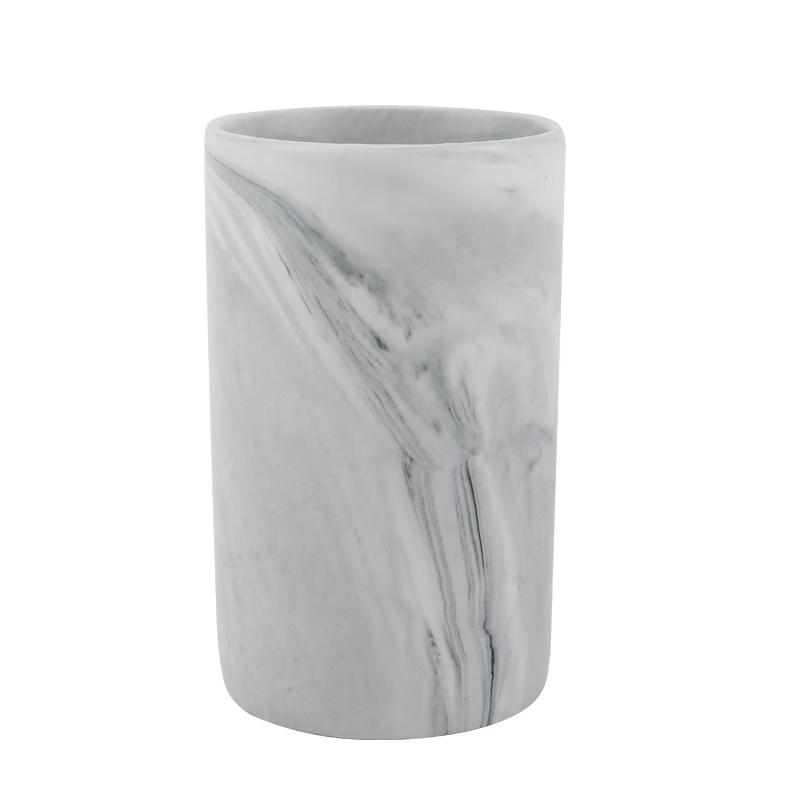 Shangqi Marble Pattern Ceramic Toothbrush Holder Cups