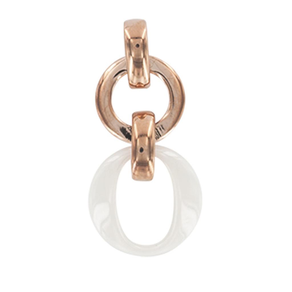 Les Trésors De Lily [R5026] - 'Sissi' Pinkish White Silver Pendant (ceramic) - 20x12mm