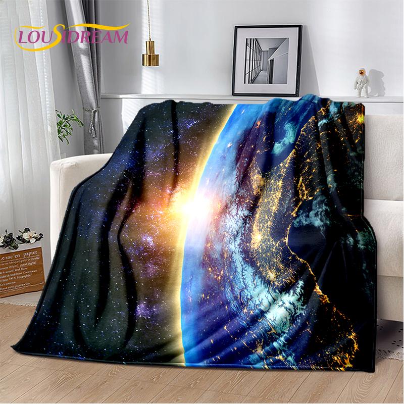 Universe Space Stars Black Hole Galaxy Earth Milky Way Soft Blanket,Soft Throw Blanket for Home Bedroom Bed Sofa Cover kid Gift