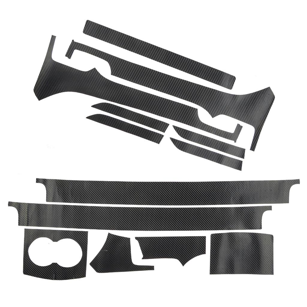 1 Set 3D Full Interior Trim Sticker Cover Film Black Fit for Tesla Model X S Dashboard Center Console Cup Holder 2012-2021 LHD