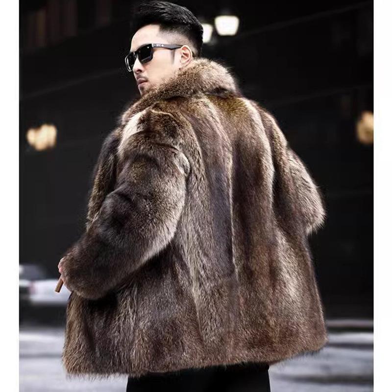 Men's Fur Coat Mink Coat Medium Length Imitation Fur Fox Fur Mink Fur Thickened To Keep Warm In Winter