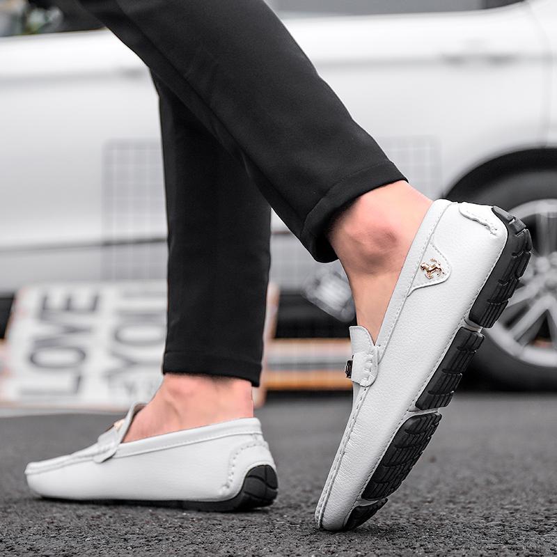 Lightweight Leather Loafers Men Casual Shoes 2025 Luxury Designer Mens Moccasins Breathable Slip On Flats Male Driving Shoes