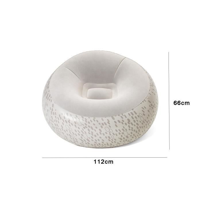 Fauteuil gonflable - BESTWAY - Rond 122 x 66 cm - 3 couleurs - Vinyle durable - Confortable