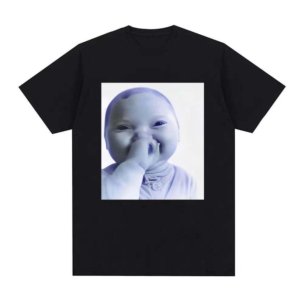 Ai Baby Meme Tuff Baby T-shirt Brainrot Baby Laughing Ai Kid Funny Meme T Shirt Gen Alpha Humour Cotton T Shirts S
