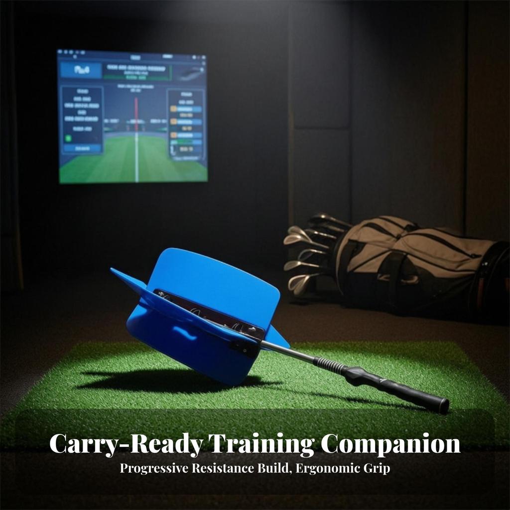 Ergonomic Golf Swing Practice Aid with Resistance Fins Portable Wind