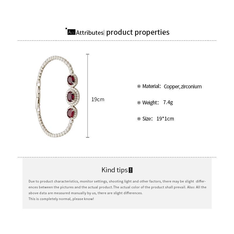 Elegant Zircon Oval Buckle Bracelet - Simple, Versatile, High-End Fashion Jewelry