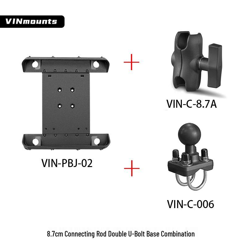 Heavy-Duty Outdoor Tablet Stand with U-bolt Round Tube Mount for 7-14 Inch Tablets