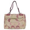 Used COACH Tote Bag Signature F17140 canvas/Patent leather beige purple casual
