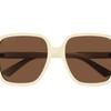 Gucci Original Design Acetate Square Sunglasses Unisex Couple White