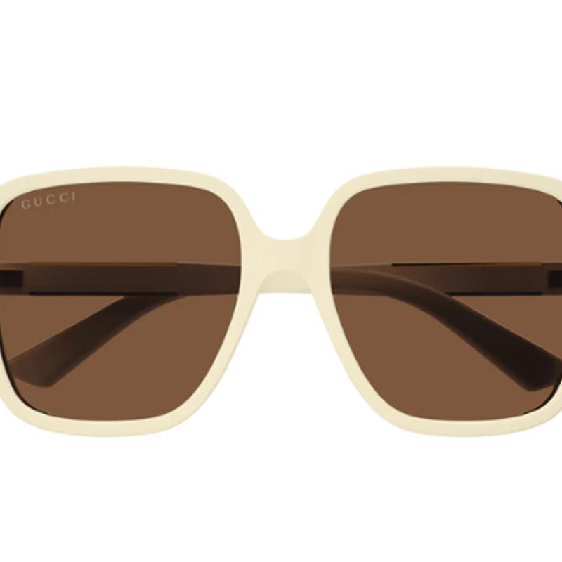 GUCCI Original Design Acetate Square Sunglasses Unisex Couple White