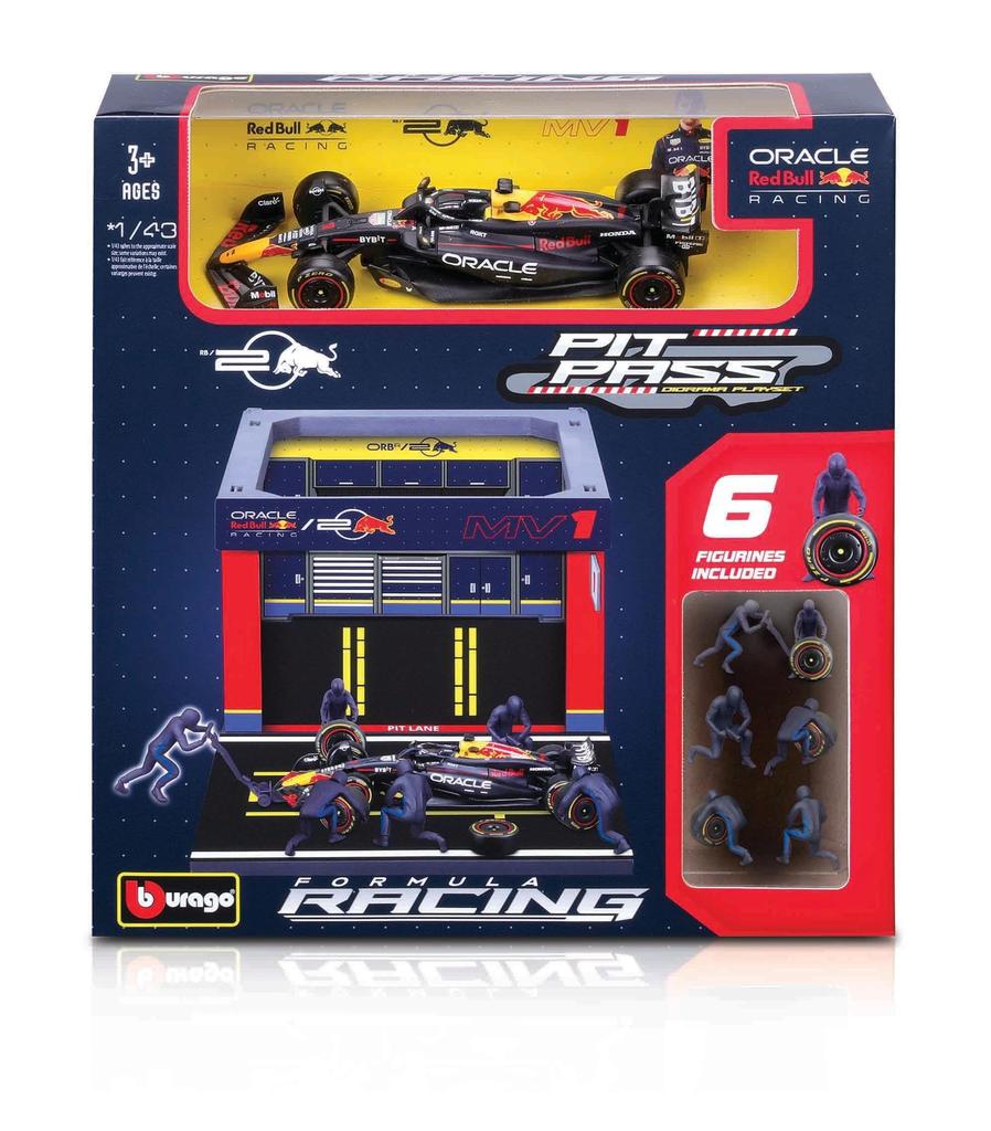 Bburago Formula Pit Pass Red Bull RB20 Max Verstappen 2024 Diecast Miniature Car Finished Product 1/43 #1 / 18-38453 (#1)