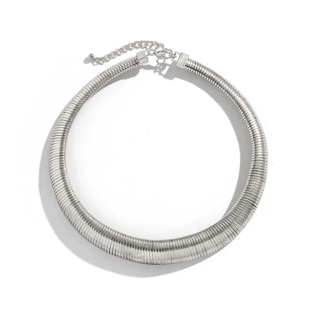 Women Snake Chain Necklace Geometric Jewelry Shiny Hook Eye Clasp Snake Chain Collar for Party