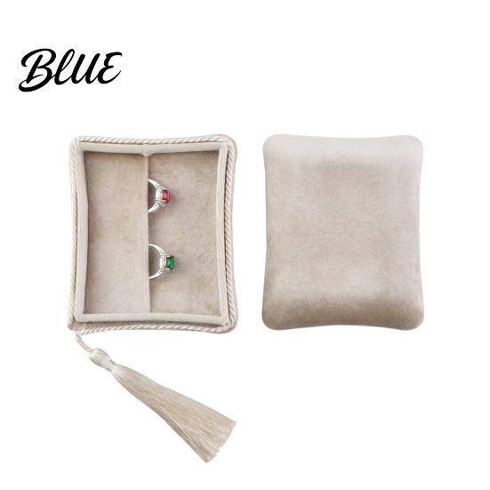 Travel Jewelry Case Velvet Box Organizer with Tassel Women Lined