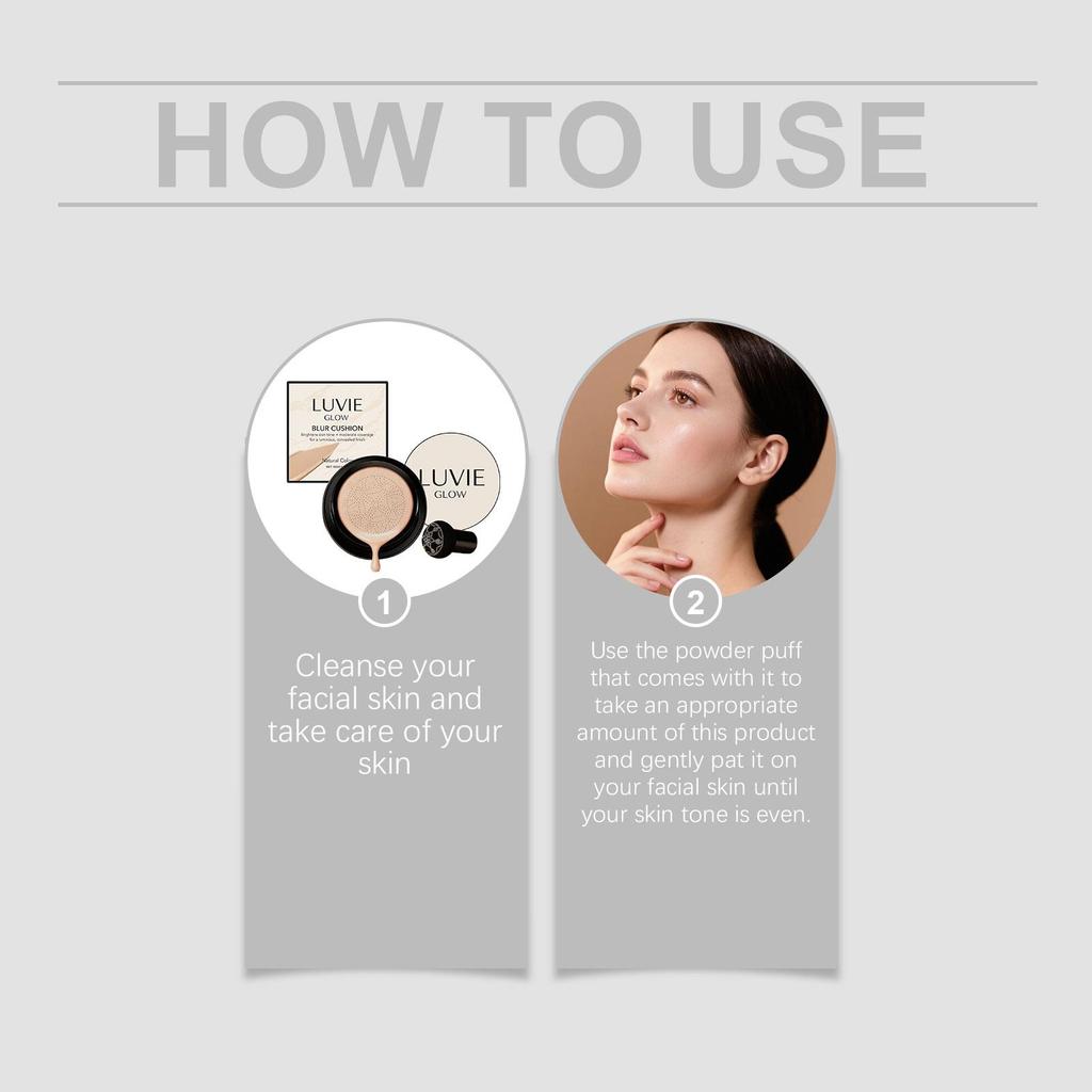 Helle und makellose Cushion-Creme, die eine natürliche Deckkraft mit einer transparenten Basis bietet.