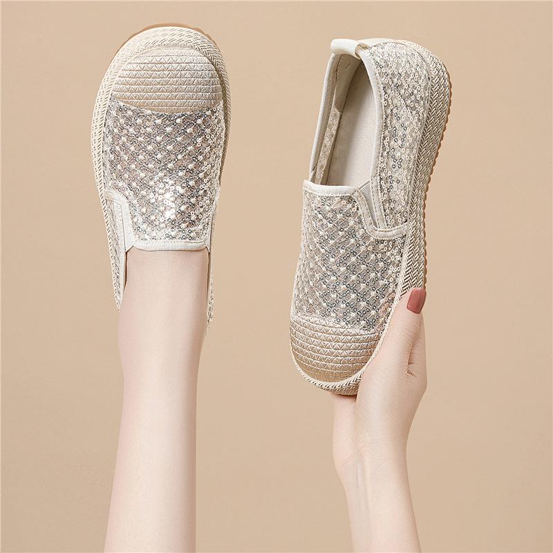 Not tired feet fisherman shoes women's fashion mesh new one-pedal lazy thick-soled small fragrant wind shallow mouth casual women's single shoes