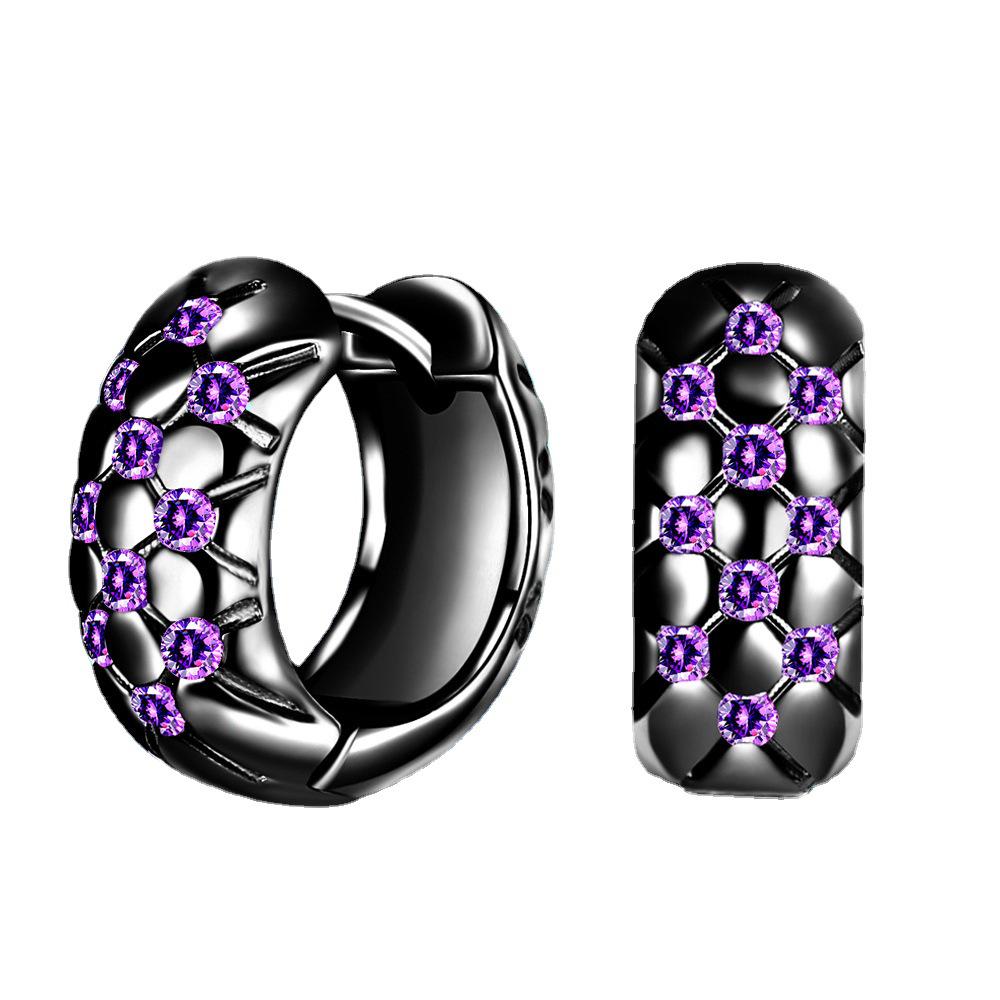 Elegant Black Gold Amethyst Earrings for Women – Creative and Fashionable Jewelry