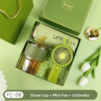 3IN1 Souvenir Geschenkset Stilvolles Design Fächer/Handtuch/Tasse Praktische Geschenksets mit Papiertüte Luxuriöses Geschenkbox-Set Personalisierte Geschenke