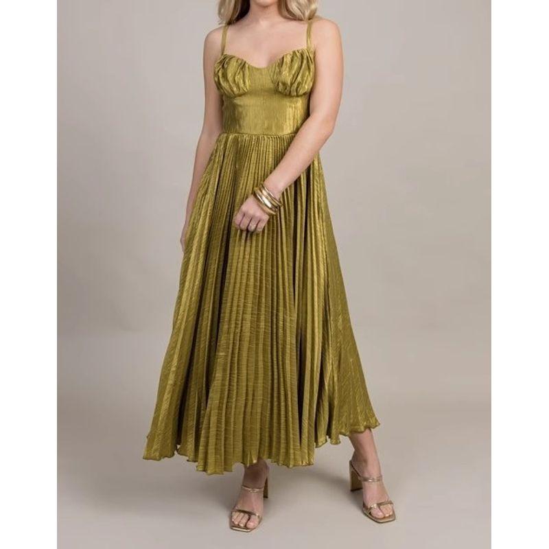 Export Single Spring New Arrival Fashion Suspenders Pleated Slim-Fit Special-Interest Design Ladies Banquet Party Swing Dress