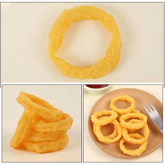 Toyvian Simulated Squid Ring 14Pcs Realistic Faux Fried Squid Rings Artificial Calamari Ring Onion Rings Fake Snack Props Play Food Model for