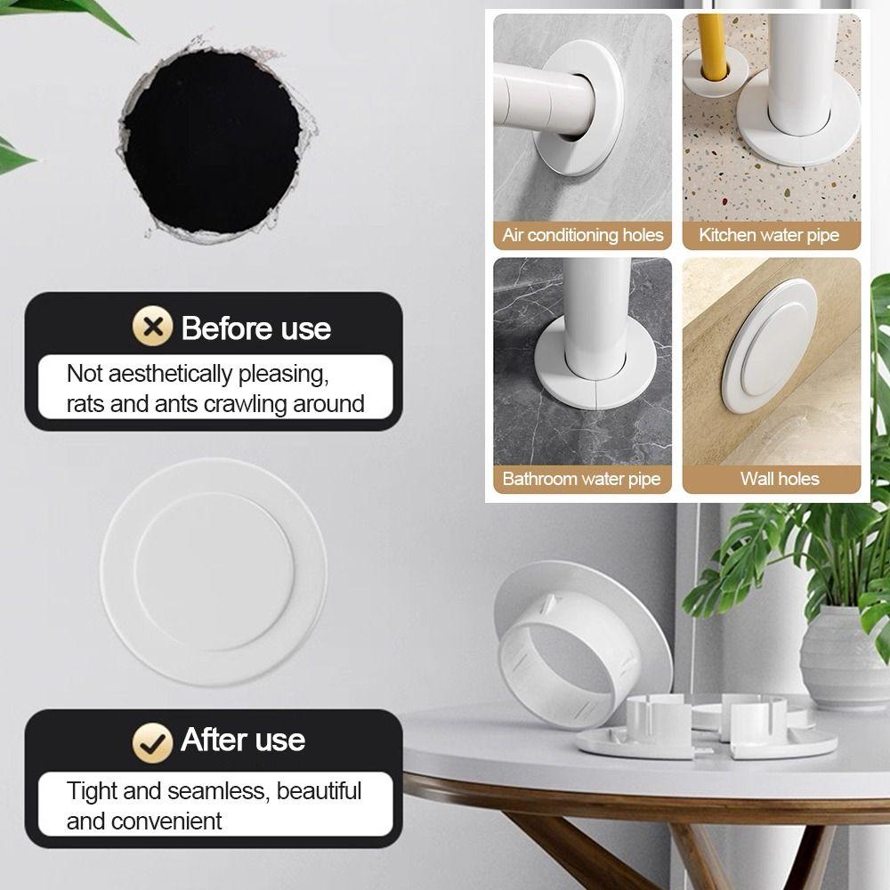 White Air Conditioning Pipes Cover Split Type Wall Hole Duct Cover Durable Pipe Plug Cable Passage