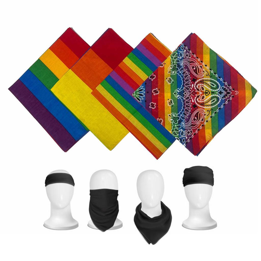 4Pcs Unisex Bandana Square Scarf for Men and Women Soft Scarves Colorful Headwear for Outdoor Sports and Festivals